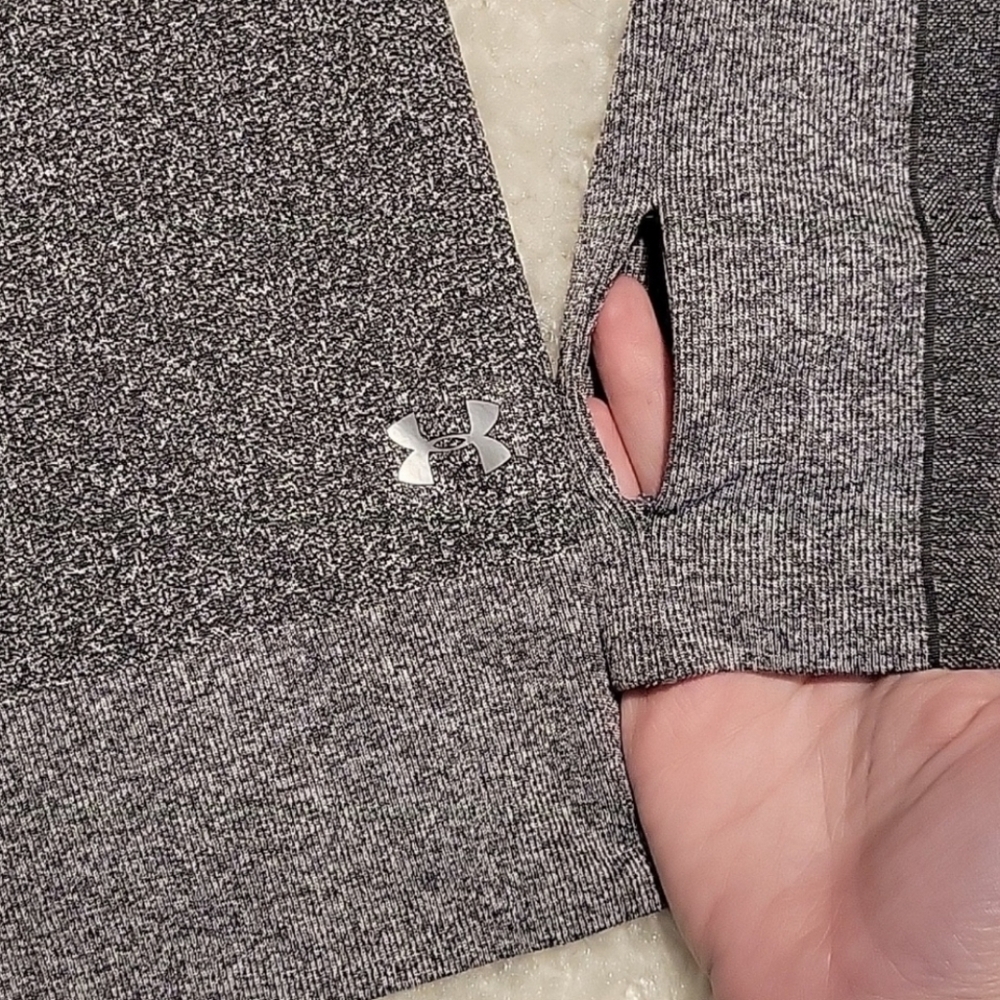 Under Armour Gray Threadborne Sweater With Cowl N… - image 5